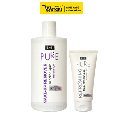 Combo Gel Rửa Mặt Eva Nature 150ml Và Nước Tẩy Trang Eva Simply Micellar Liquid 500ml EUPC STORE