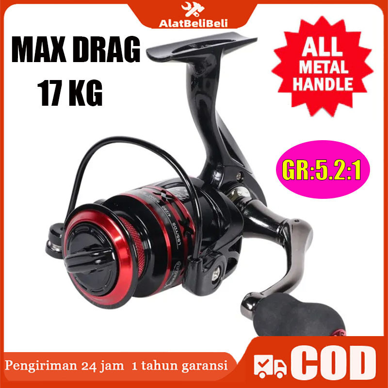 AlatBeliBeli-Reel Pancing Metal NX 1000-7000 Drag 17 KG Reel Pancing lkanLogam Metal CNC NX 14 BB/ G