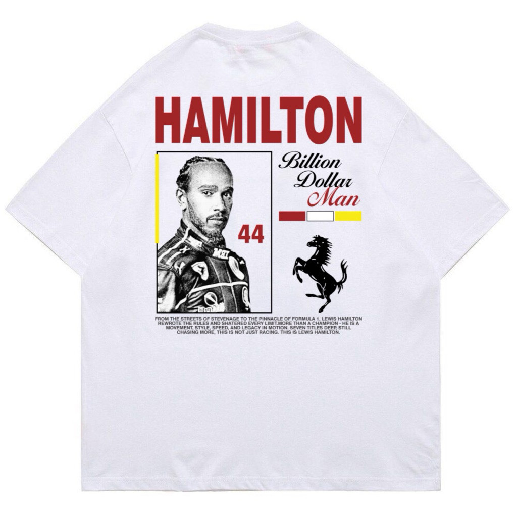 [COD] T-shirt Oversize Kaos Pria Wanita Distro Unisex Katun 24s Lewis Hamilton F1 External