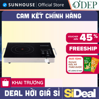Bếp hồng ngoại Sunhouse Chính hãng cảm ứng núm vặn cơ, mặt kính công suất cao 2000W SHD6017 - SIDEAL SIL