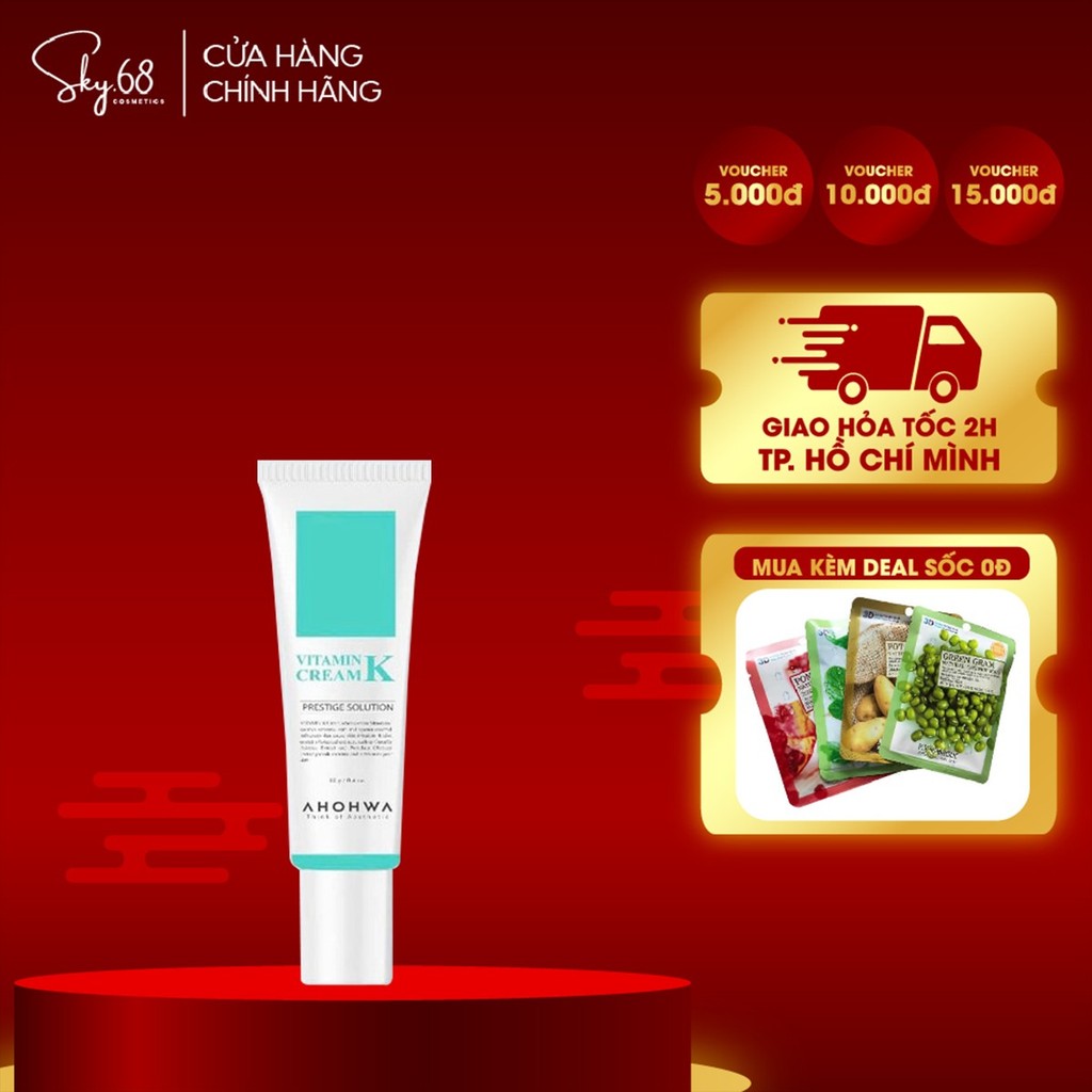 Kem Dưỡng Phục Hồi Ahohwa Vitamin K Cream - Phục Hồi Da Mỏng Đỏ Làm Dịu Da, Mờ Sẹo 12g