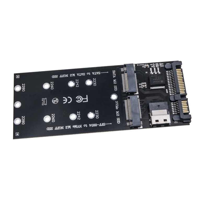 M.2 SATA SSD sang SATA + M2 NVME SSD sang SFF-8654 Bộ chuyển đổi 22Pin SATA sang M2 Thẻ mở rộng cho 