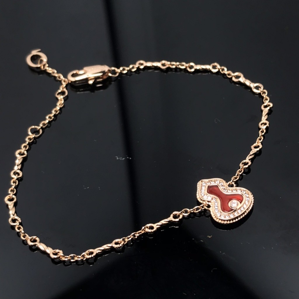 Kirin's new beaded red agate gourd bracelet for women is fashionable, versatile, elegant, and natura
