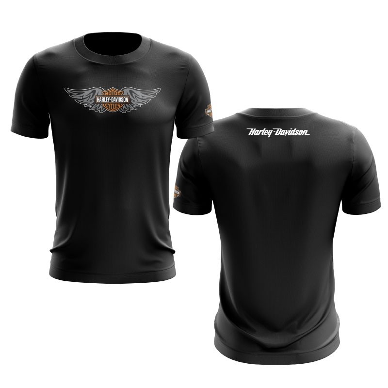 Harley Davidson Áo Baju Harley Davidson 1 Áo Thun Nam Áo Thun Nữ Cotton
