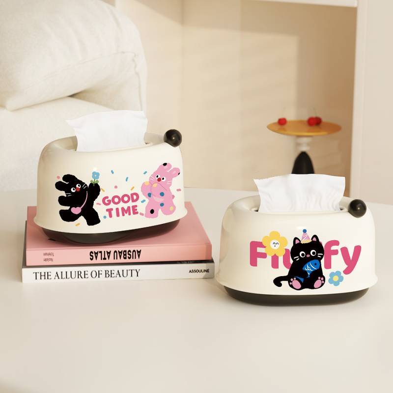 Dopamine Tissue Box Living Room New Desktop Spring Tissue Box High-Grade Tissue Storage Box Napkin P