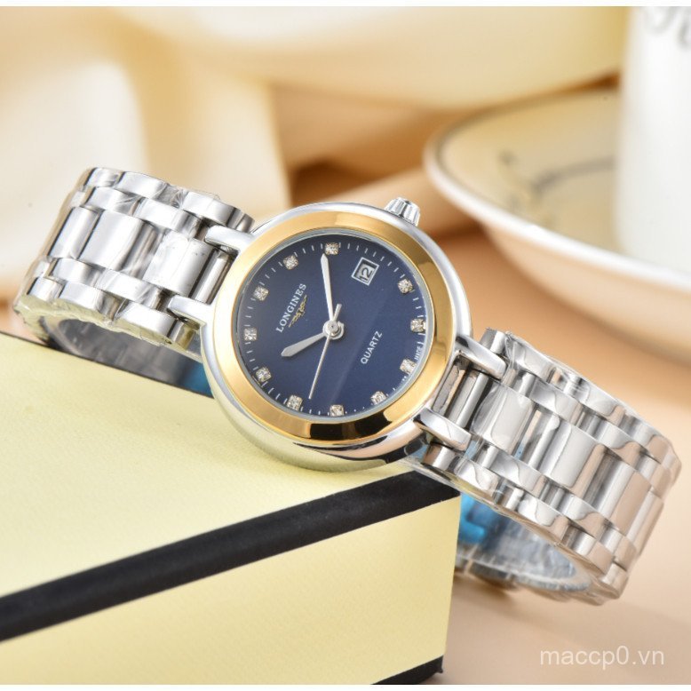 LONGINES LONGINES Đồng hồ nữ khí quyển đơn giản Đồng hồ nữ nhỏ Đồng hồ Rui Mặt số trắng Vỏ thép khôn