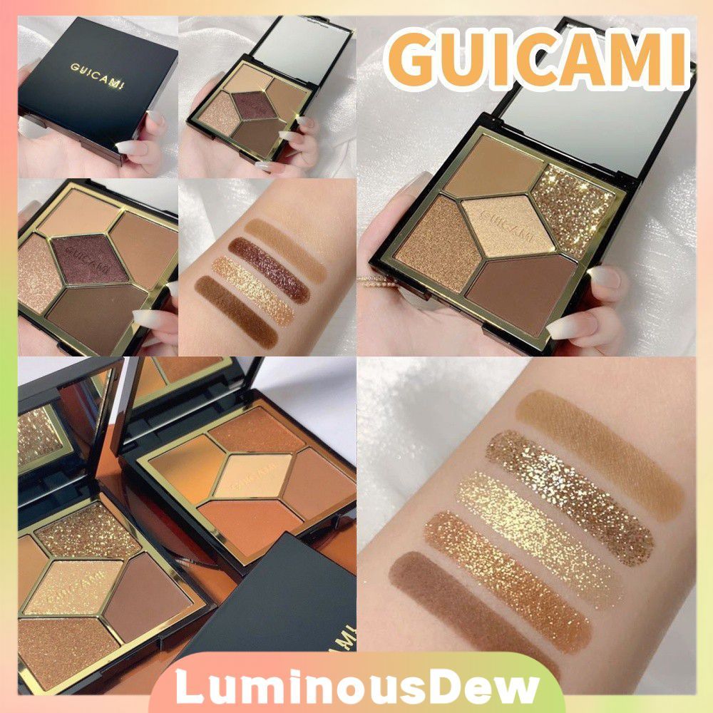 Phấn mắt GUICAMI Behind the Scenes 5 màu lì, ánh nhũ tự nhiên, bóng mượt, chống nước, lâu trôi, tạo 