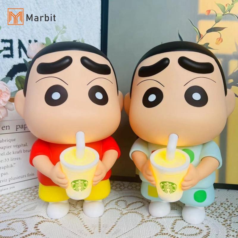 Marbit 1 Miếng Vinyl Trà Sữa Phát Sáng Cốc Để Bàn Trang Trí 25cm Mới Crayon Shin-Chan Tay-Doll Noob 