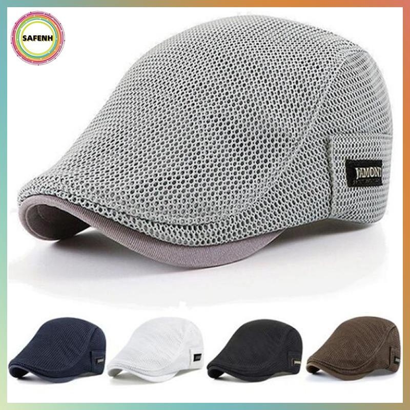 SAFENH Cabbie Flat Cap Lưới thoáng khí Newsboy Beret Ivy Cap VN
