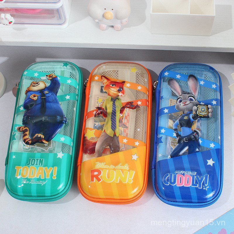 Crazy Animal City Series EVA Pencil Case Hoạt Hình Anime Dung Tích Lớn Lưu Trữ Sinh Viên Văn Phòng P