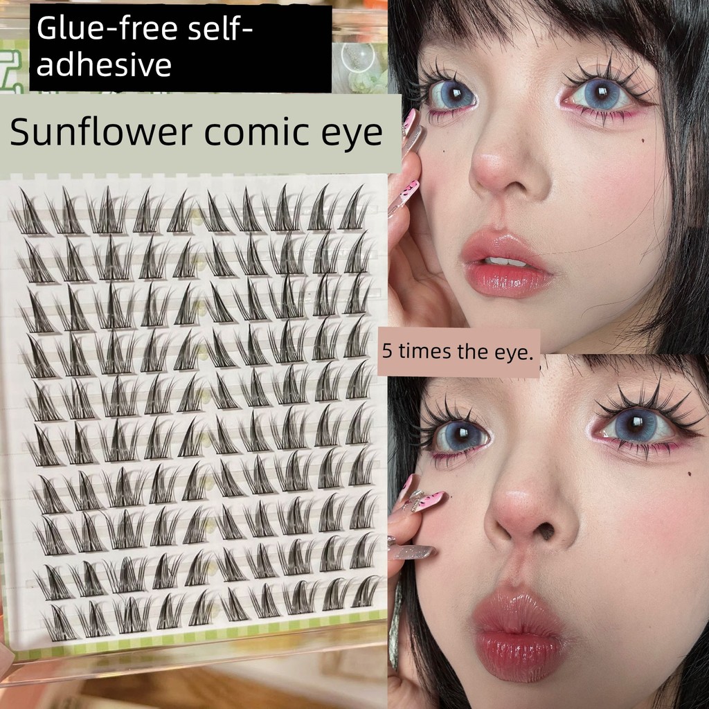 Eiyi Lông mi giả hướng dương không cần keo Barbie Mắt truyện tranh ~ Cô gái bướm Châu Á Lông mi tự d