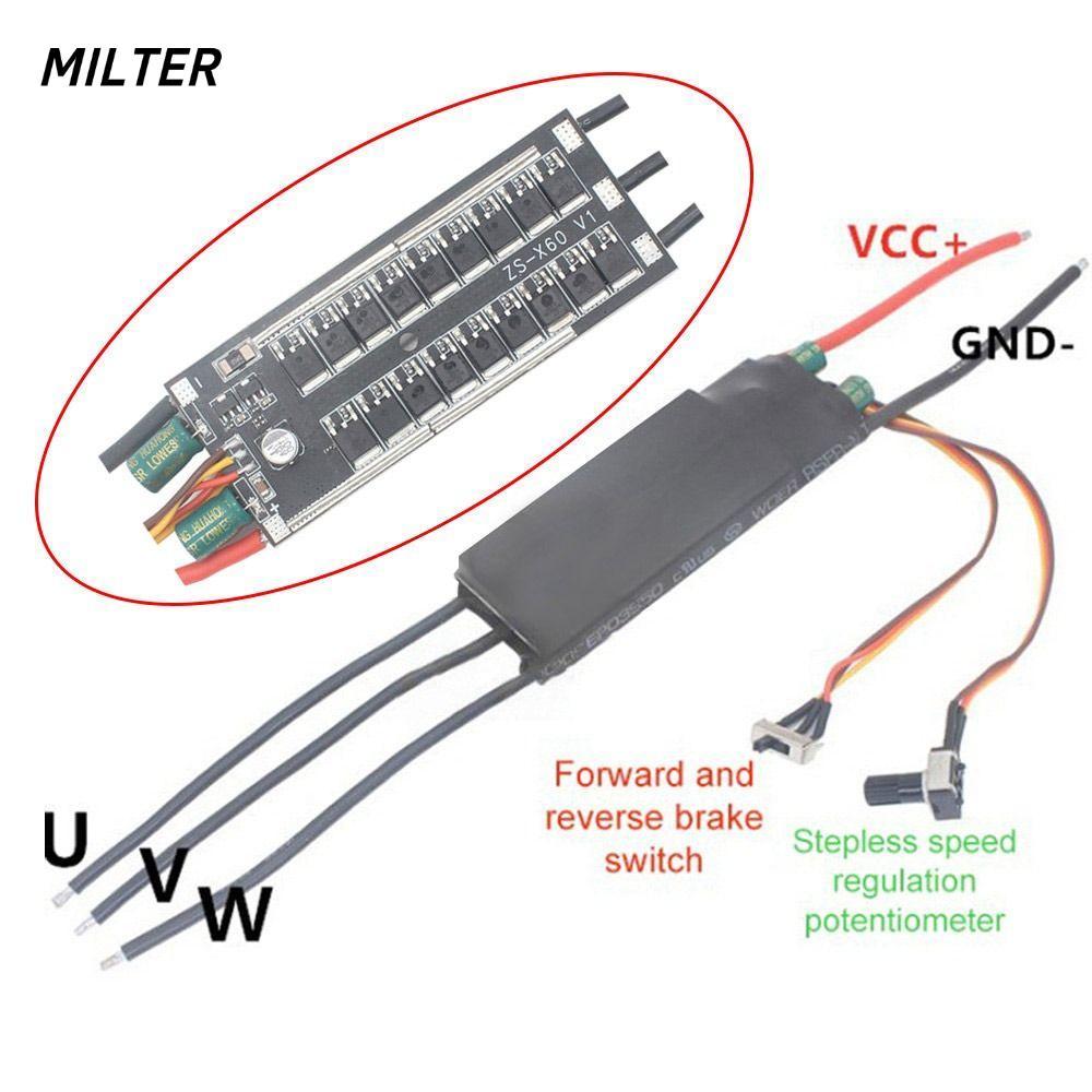 MILTER Hallless DC Motor Drive Board, Potentiometer 1000W BLDC Brushless Motor Driver, DC Brushless 