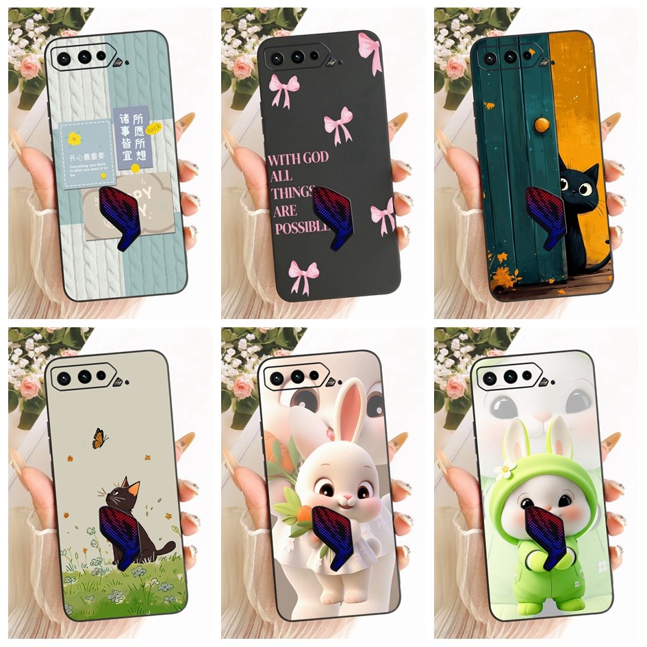 Ốp Lưng Hoạt Hình Cho Asus ROG Điện Thoại 5 ZS673KS I005DA I005DB Vỏ Silicon Mềm Hoạt Hình Dễ Thương