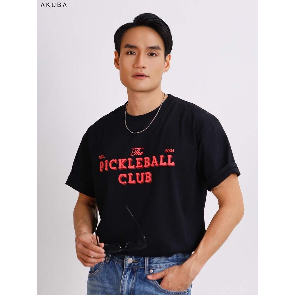 [HOT] Áo Thun Tay Ngắn Pickleball AKUBA Form Oversize Vải Cotton 2 Chiều Phong Cách Năng Động | 01JP