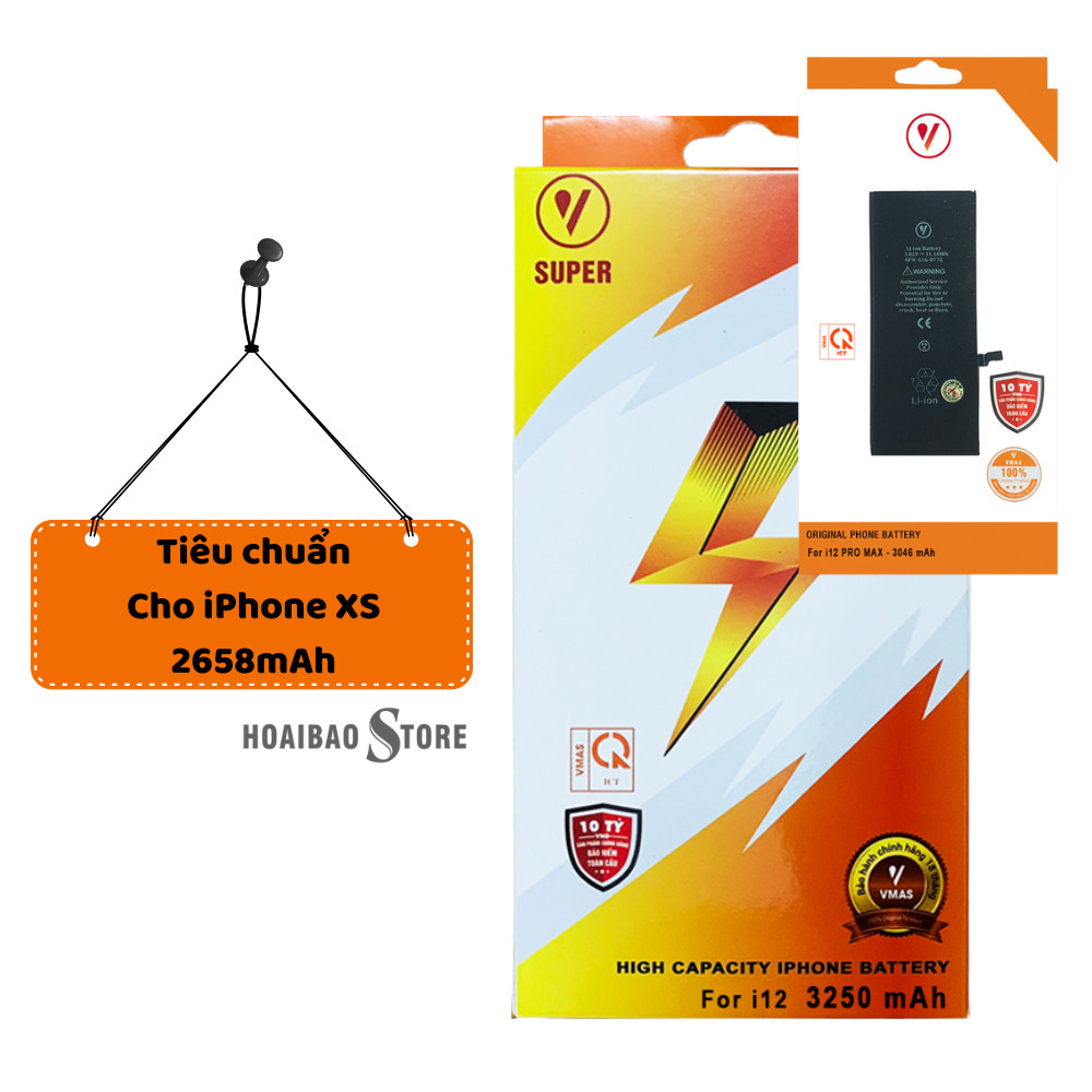 Pin cho iPhone XS chính hãng Vmas Tuổi thọ pin cao