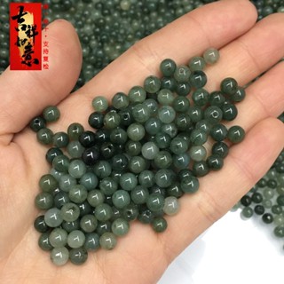 ((Giá 10 Miếng) Jadeite a Hàng Hóa Dầu Hạt Tròn Màu Xanh Lá Cây Hạt Rời 77.3 Mm Vòng Tay Vòng Tay DIY Phụ Kiện