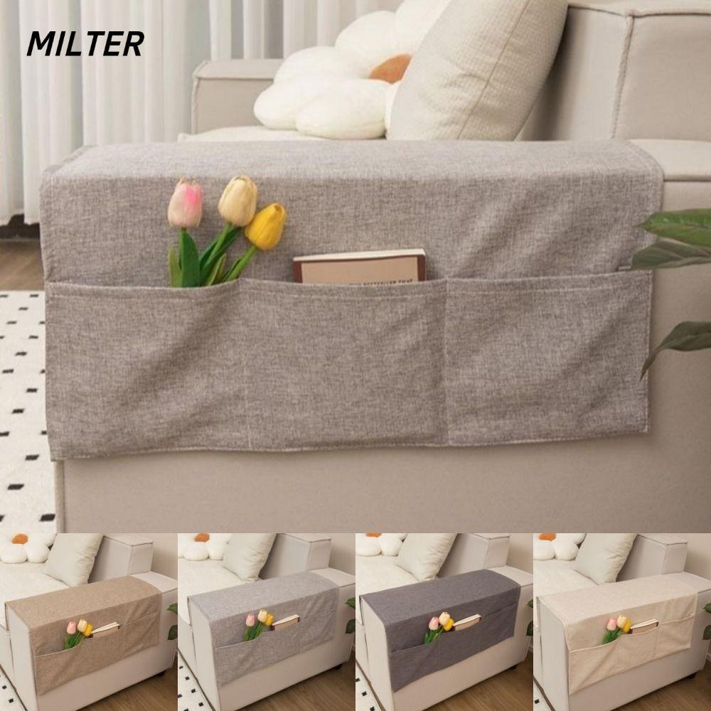Túi đựng tay ghế sofa MILTER, Bộ sắp xếp tay vịn ghế sofa mềm có thể giặt được, chống bụi 40x110 60x