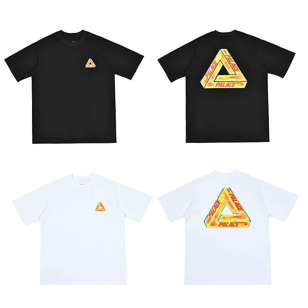 J2UV palace Triangular Double Yarn Printed Men's and Women's Casual Short Sleeves T Shirt