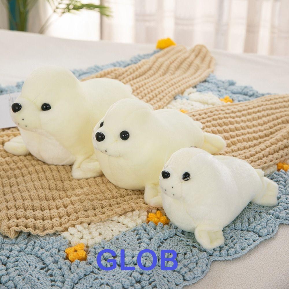 Búp bê sang trọng GLOB Seal, Gối động vật Fluffy Seal Đồ chơi nhồi bông sang trọng, Cozy Plushy Lông