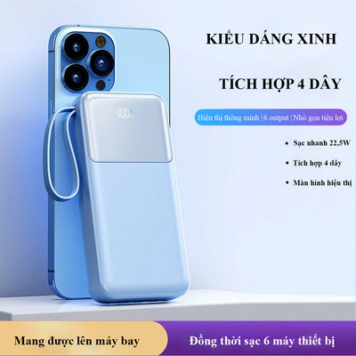 Pin Sạc 30000mAh 22.5W – Thiết Kế Hiện Đại, LED Thông Minh, Đa Cổng Tiện Dụng