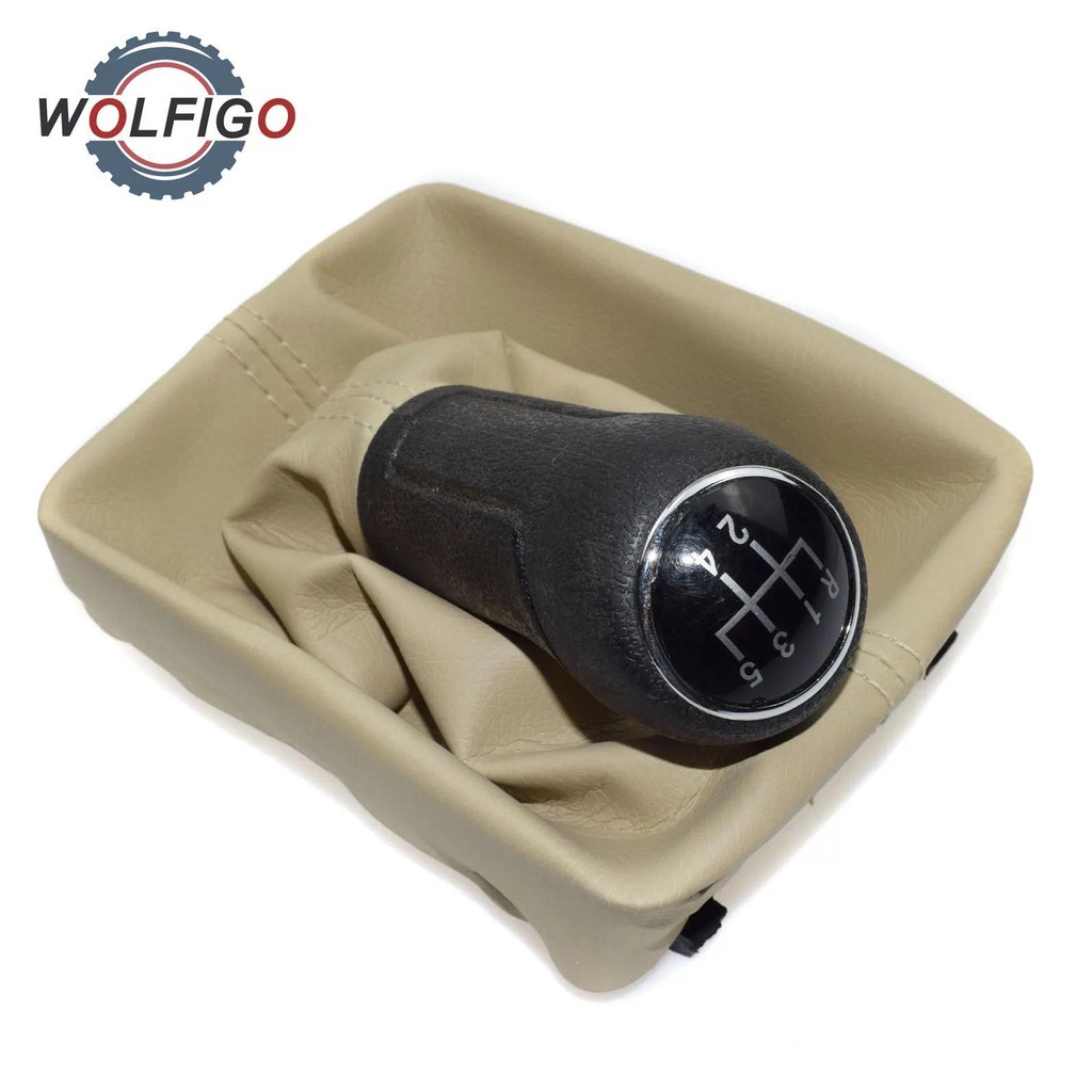 WOLFIGO 5 Tốc Độ Bánh Răng Dịch Chuyển Núm Gaitor Boot Màu Be Cho VW Volkswagen Polo 9N 9N3 2002 200