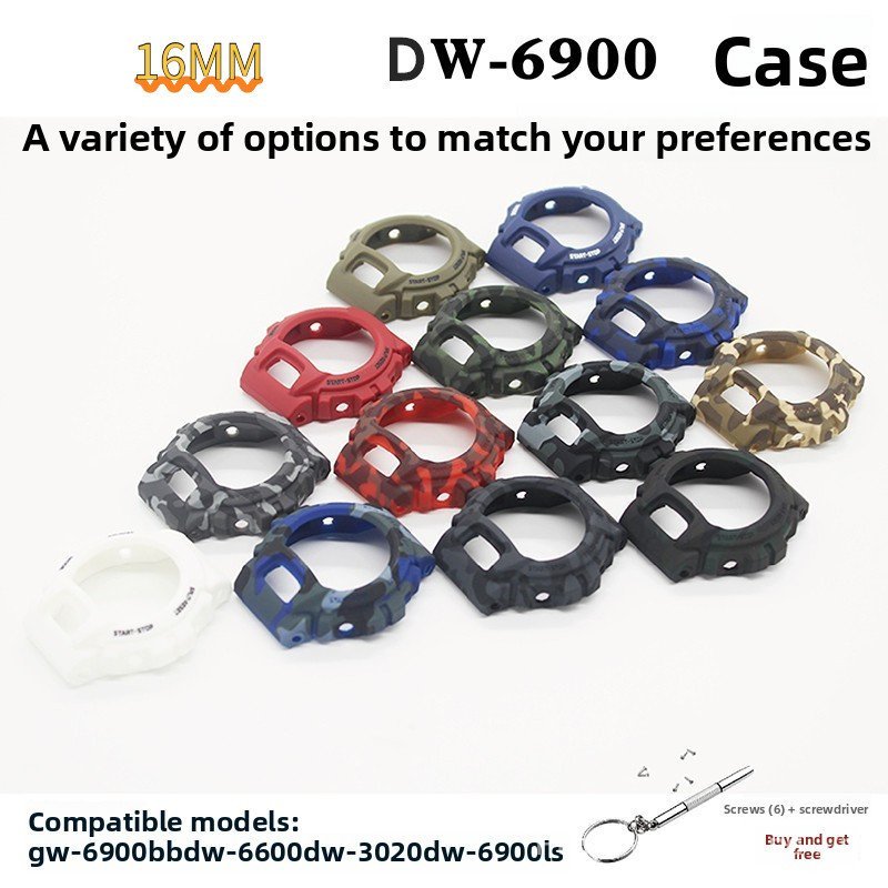 Bộ vỏ đồng hồ thay thế bằng nhựa 16mm Tương thích với phụ kiện vỏ đồng hồ DW6900 / 6900BB / DW6600 /