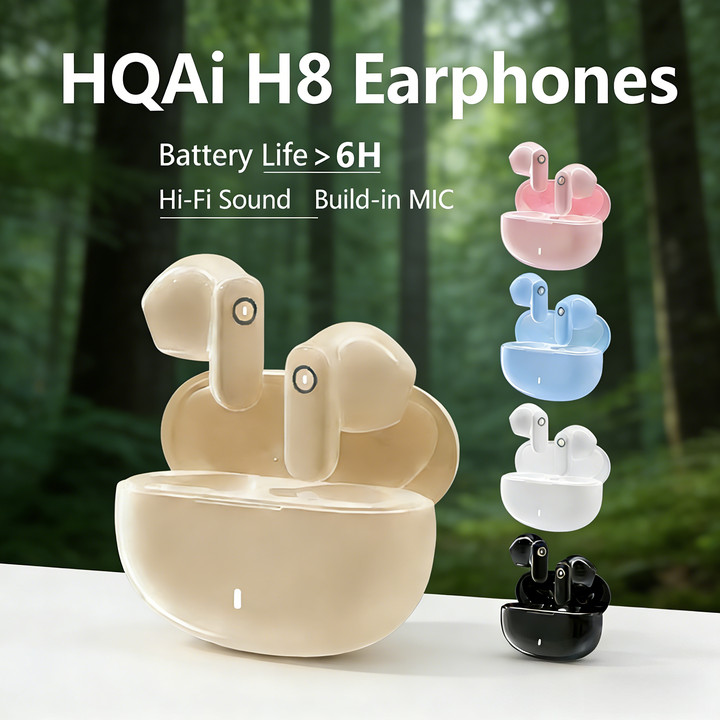 Tai nghe HQAi H8 Tai nghe nhét tai pin dàiTWS Tai nghe âm thanh Hi-Fi tích hợp Mic Tai nghe âm thanh