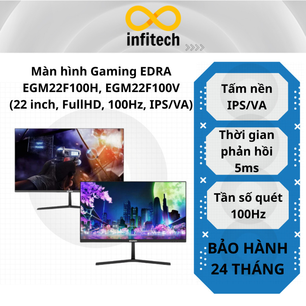 Màn hình Gaming EDRA EGM22F100H, EGM22F100V (22 inch, FullHD, 100Hz, IPS/VA) - Hàng Chính Hãng