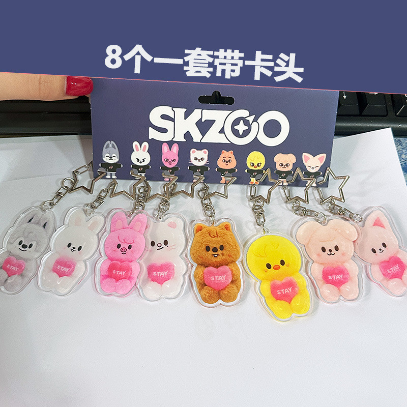 Stray Kids 6th Fan Họp Dễ Thương Acrylic Móc Khóa Felix Bbokari SKZOO Mặt Dây Chuyền Túi Quyến Rũ Ch