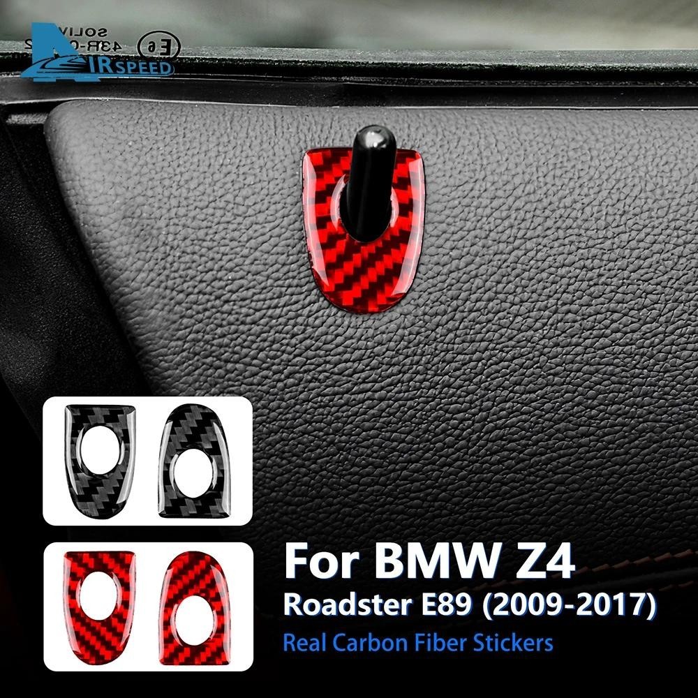 AIRSPEED Cho Xe BMW Z4 E89 2009-2017 Đen Sợi Carbon Miếng Dán Khóa Cửa Ô Tô Vòng Tròn Vỏ Cho E89 Nội