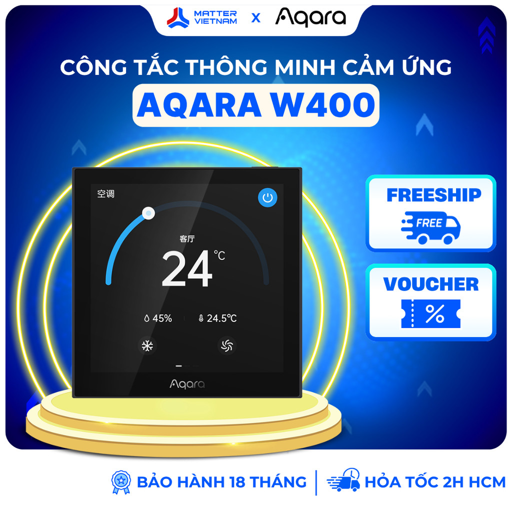 Công Tắc Điều Nhiệt Aqara W400 (VRF, FCU) - BẢN QUỐC TẾ