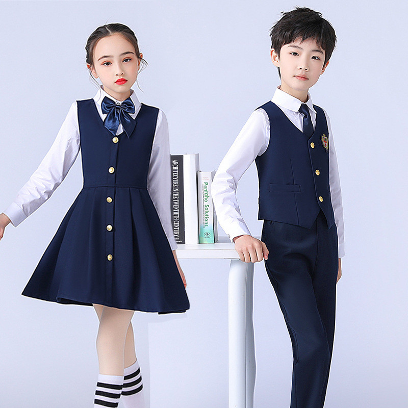 KA0 đồng phục trường tiểu học trẻ em đọc hợp xướng quần áo biểu diễn phong cách Anh mẫu giáo lớp quầ