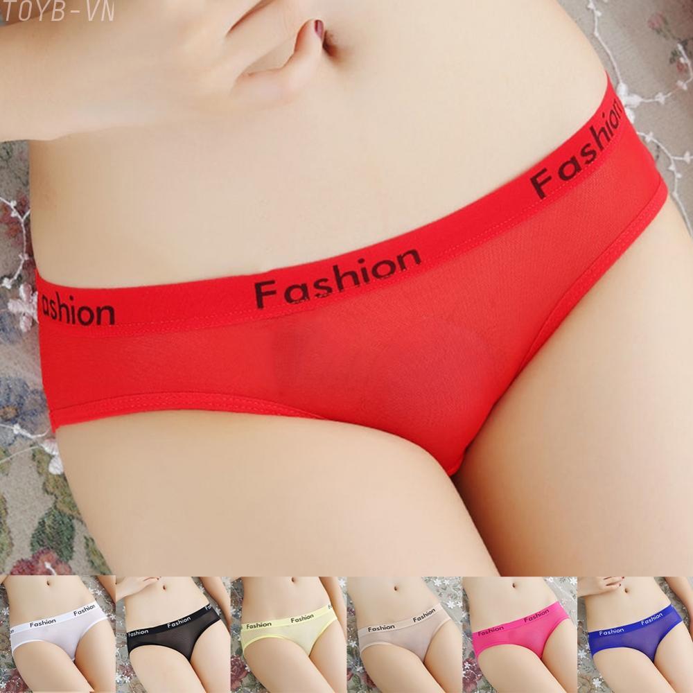 【TOYBOX】Translucent Mesh Women's Underwear Large Size Briefs for Extra Comfort