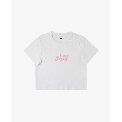 LEE - Áo croptop nữ cổ tròn tay ngắn in logo_LWT012534211000-K14000