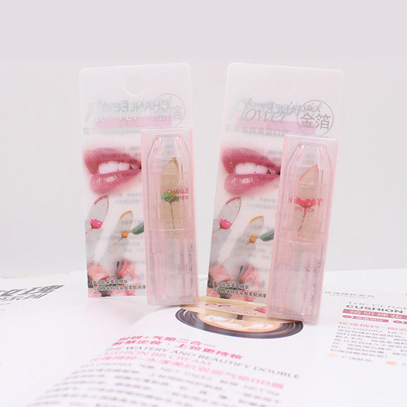 Hoa Trang Điểm Son Môi Nóng Dưỡng Ẩm Son Dưỡng Môi Jelly Flower Son Môi Đổi Màu