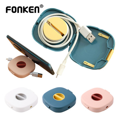 Fonken Cáp Tổ Chức Xoay Cáp Cuộn Hộp Nhựa Di Động Dây Bảo Quản Hộp Đựng Điện Thoại Chuột Dây Tai Nghe Dây Lưu Trữ