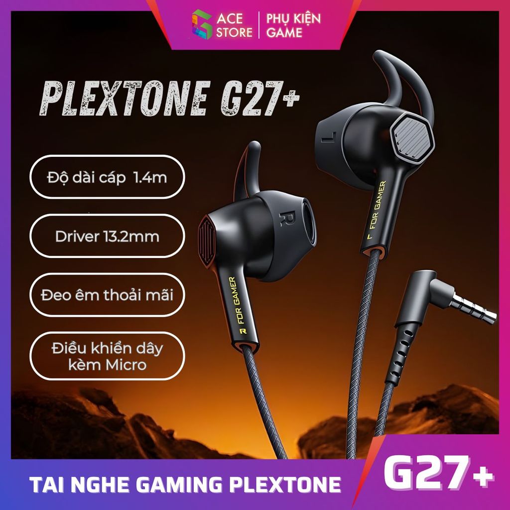 [Chính hãng] Tai Nghe Gaming Plextone G27 Plus – Mic Rõ, Âm Thanh Gaming | Jack 3.5mm / Adapter Type