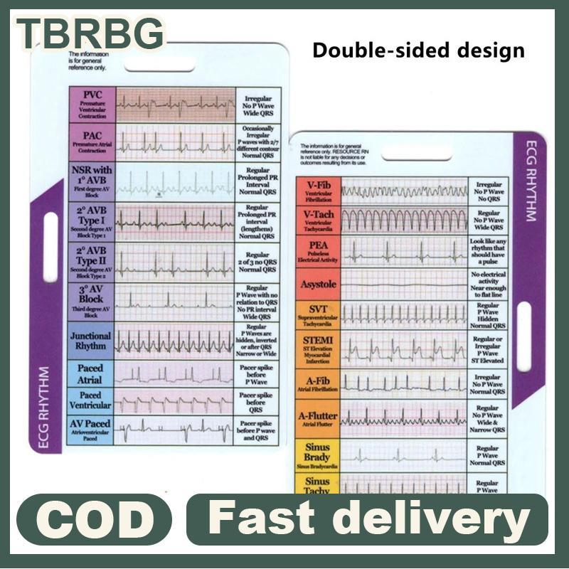 Null ECG / EKG Nhịp điệu bỏ túi Thiết kế hai mặt EKG Nhịp điệu Giải thích Huy hiệu Thẻ ECG Tỷ lệ bỏ 