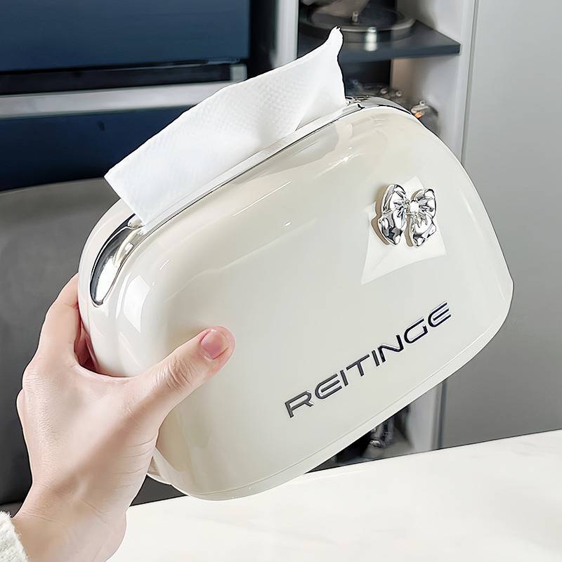 Cream Style Tissue Box Plastic Living Room Advanced Paper Extraction Box Bathroom Bedroom Desktop Ca