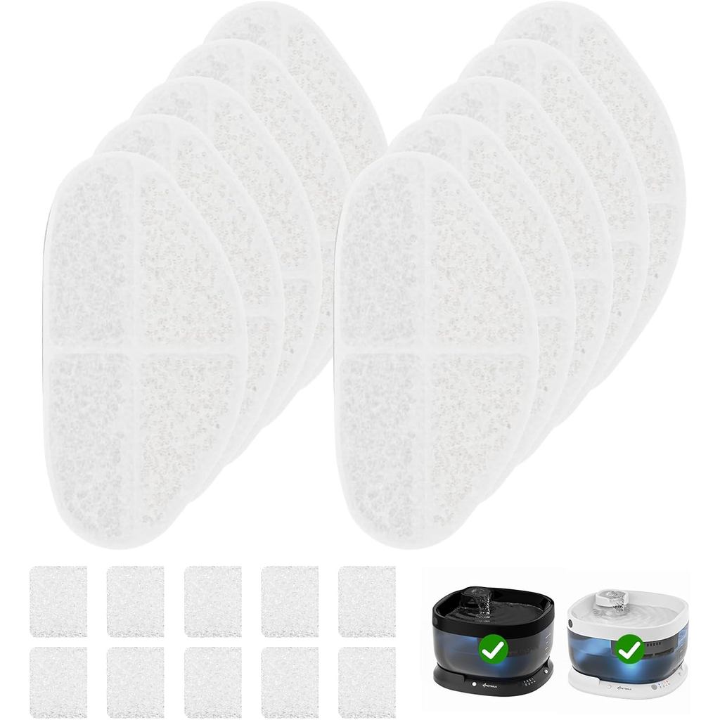 Bộ lọc đài phun nước không dây cho chó, 5 gói với Bộ 5 miếng bọt biển, Bộ lọc thay thế 5 lớp cho đài