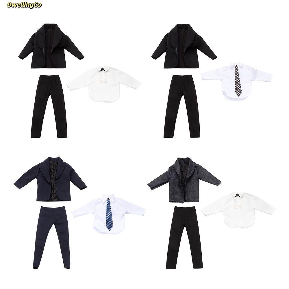 DWELLINGCO 11 Bộ Quần Áo Búp Bê Nam 1 / 6, Mặc Hàng Ngày 6 Phong Cách Quần Áo Sơ Mi, Quần Áo Búp Bê 