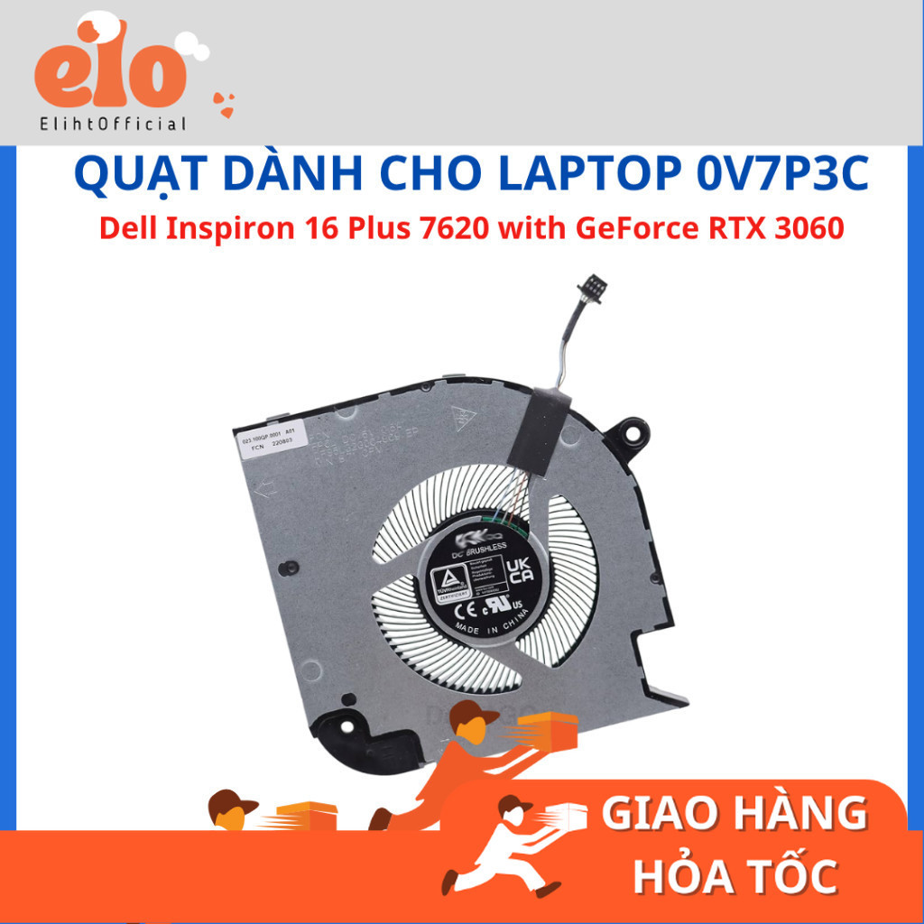 FAN Quạt tản nhiệt Laptop Dell Inspiron 16 Plus 7620 RTX3060 0V7P3C V7P3C LIKENEW - BẢO HÀNH 1 THÁNG