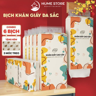 Thùng 8/6/4 Bịch Khăn Giấy Đa Sắc Treo Tường TOP GIA Giấy Ăn, Giấy Rút Top Gia