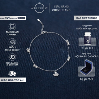  Lắc chân bạc Ý Quạt Chuông Leng Keng Asimi Lắc chân tinh tế nữ tính Jingle Chime LC11 