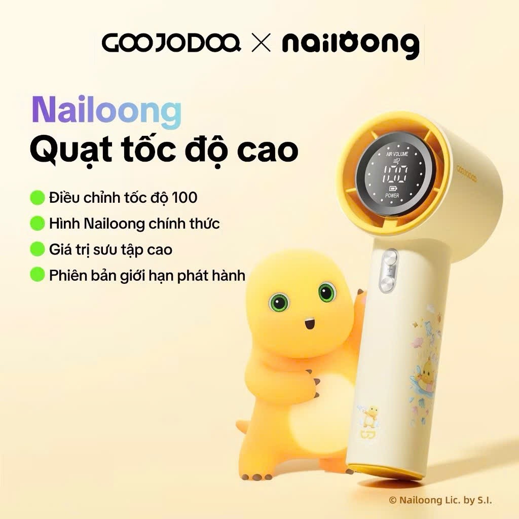 {GOOJODOQ x Nailoong} Quạt Cầm Tay MiNi NaiLoong GFS001