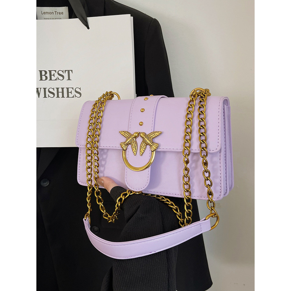 Túi xách nữ Pu Túi xách Pinko Swallow Chain Bacchus Túi đeo vai thời trang Túi hở nách hb12.30