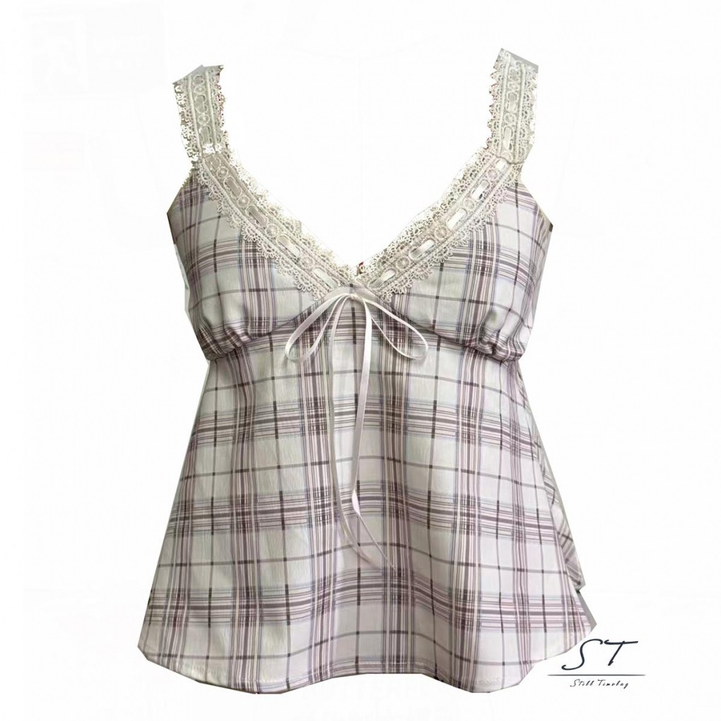 CY03-Áo xe tăng kẻ sọc không tay cổ chữ V dành cho nữ