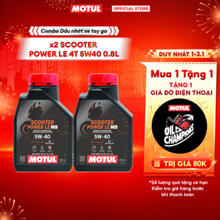  Combo 2 Dầu nhớt xe tay ga Motul Scooter Power LE 4T 5W40 0.8L 