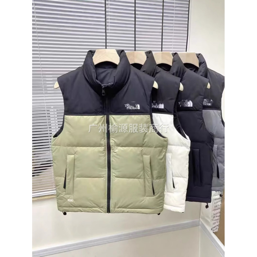 The North 1996Unisex Couple Cotton Vest Winter Warm Stand Collar Vest Retro Workwear