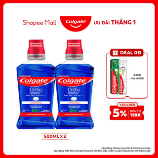  Combo 2 Nước súc miệng Colgate Ortho với công thức chuyên biệt cho người niềng răng 500ml 